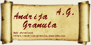Andrija Granula vizit kartica